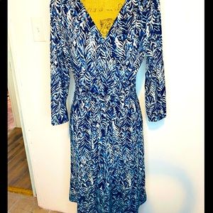 Tahari med faux wrap dress faux tie dress